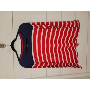 Van Huesen large red white & blue stripe tee shirt